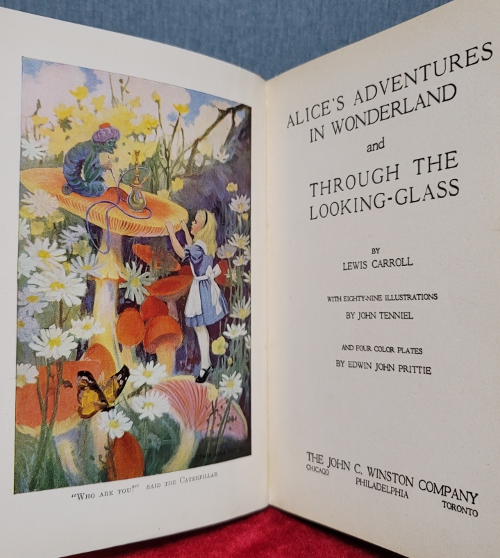 거울 속의 이상한 나라의 앨리스 Alice's Adventures In Wonderland Through The Looking Glass 1925 Hardcover Book