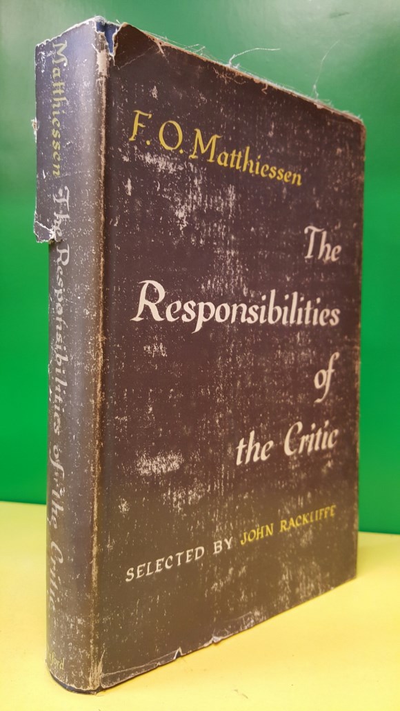 Responsibilities of the Critic - Hardcover 1952 